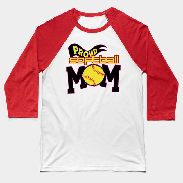 Proud softball mom Baseball T-Shirt by Spikeani